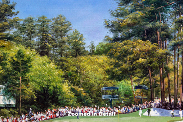 Augusta National Golf Club, Masters Tournament Hole 16 Redbud golf course oil painting 2550 zoomed in