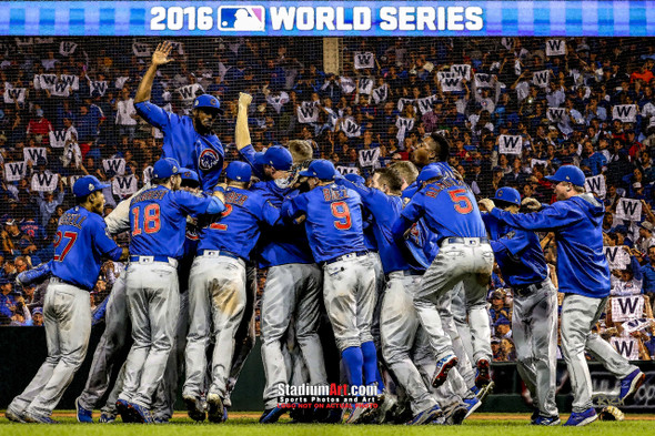 Chicago Cubs  2016 World Series Champions Art W Flag MLB Baseball Print 01 8x10-48x36