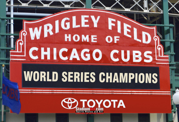 Chicago Cubs Wrigley Field 2016 World Series Champions Art Scoreboard 8x10  to 48x36 Art 01