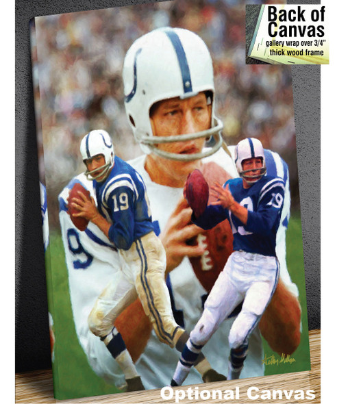 Johnny Unitas Baltimore Colts QB Quarterback NFL Football Art Print 8x10-48x36 2510 canvas frame example