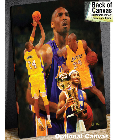 Kobe Bryant Los Angeles Lakers LA Art NBA Basketball Art 8x10-48x36 Art Print 2530 canvas frame example