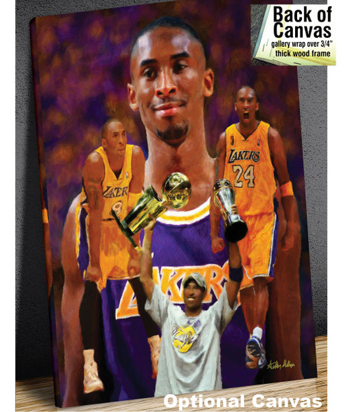 Kobe Bryant Los Angeles Lakers LA Art NBA Basketball Art 8x10-48x36 Art Print 2530 canvas frame example