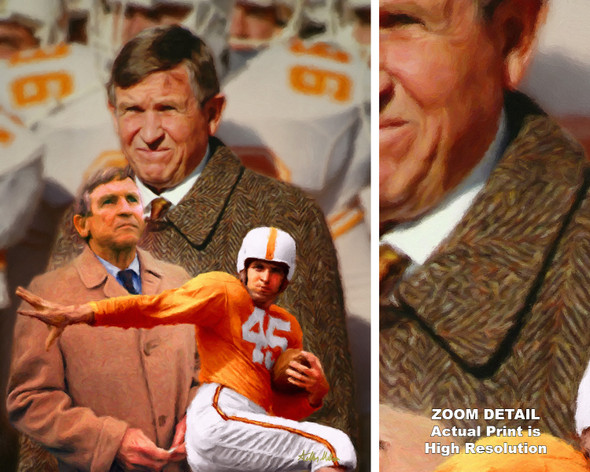 Johnny Majors Coach Tennessee Vols NCAA College Football 2520 Art Print 8x10-48x36 main image with zoom detail