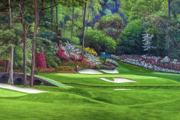 Augusta National Golf Club, Masters Tournament Hole 12 Golden Bell golf course oil painting 2560  Art Print main image