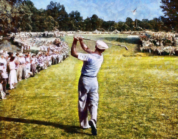 Ben Hogan famous 1 iron shot Merion US Open PGA Pro Golfer Golf Hole Art Print Landscape 1vMC1 8x10-40x60in
