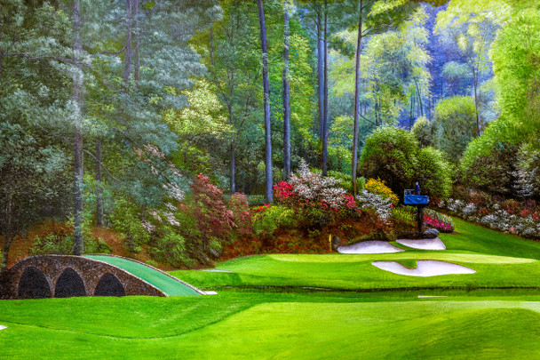 Augusta National Golf Club, Masters Tournament Hole 12 Golden Bell golf course oil painting 2570 Art Print main image