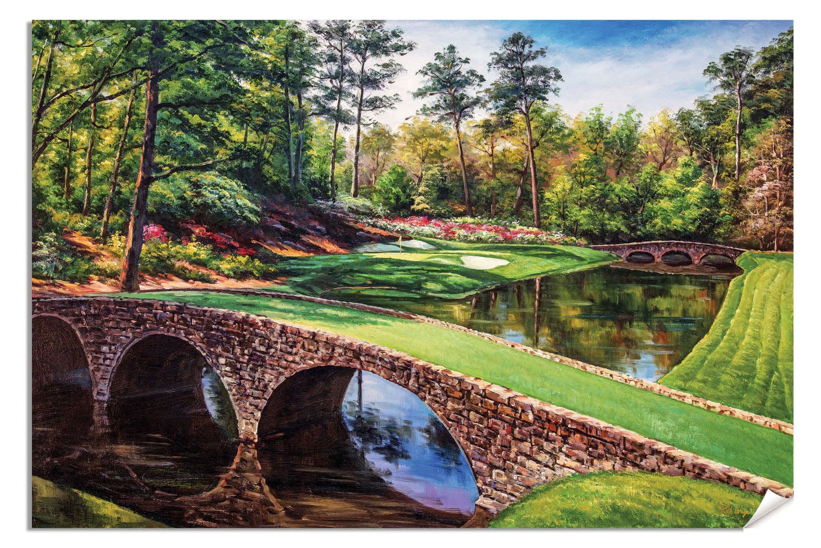 Augusta National Golf Club Masters Tournament Hole 12 Golden Bell golf course oil painting art print 2580