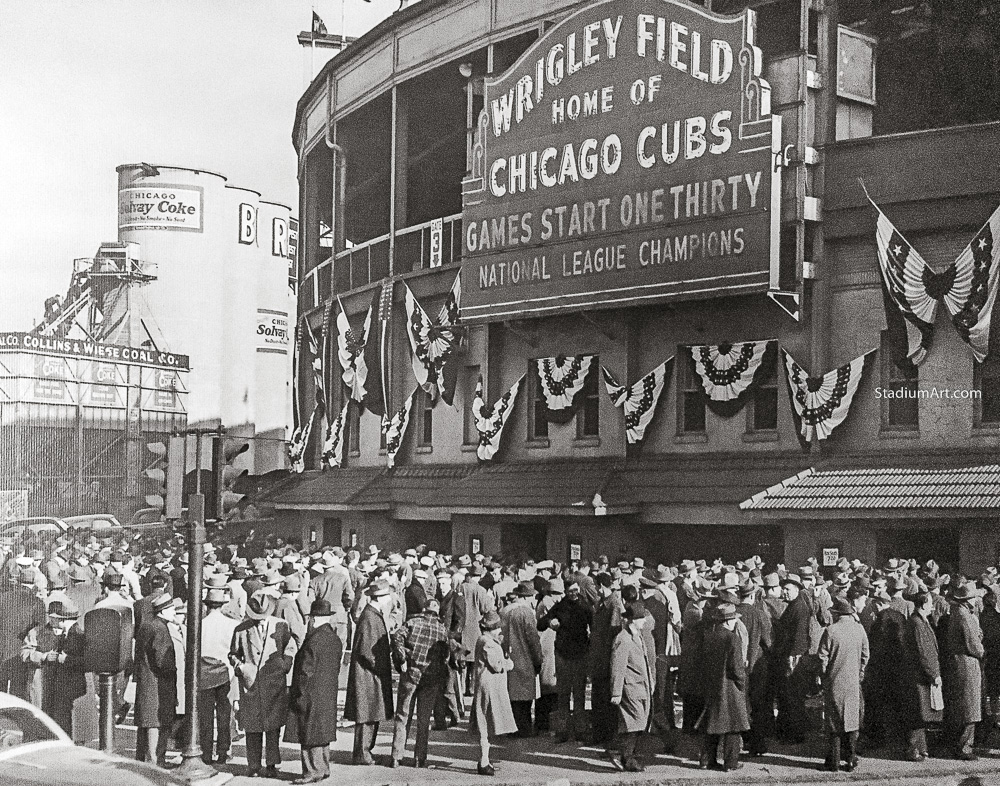 Vintage Chicago Cubs Wrigley Field Art