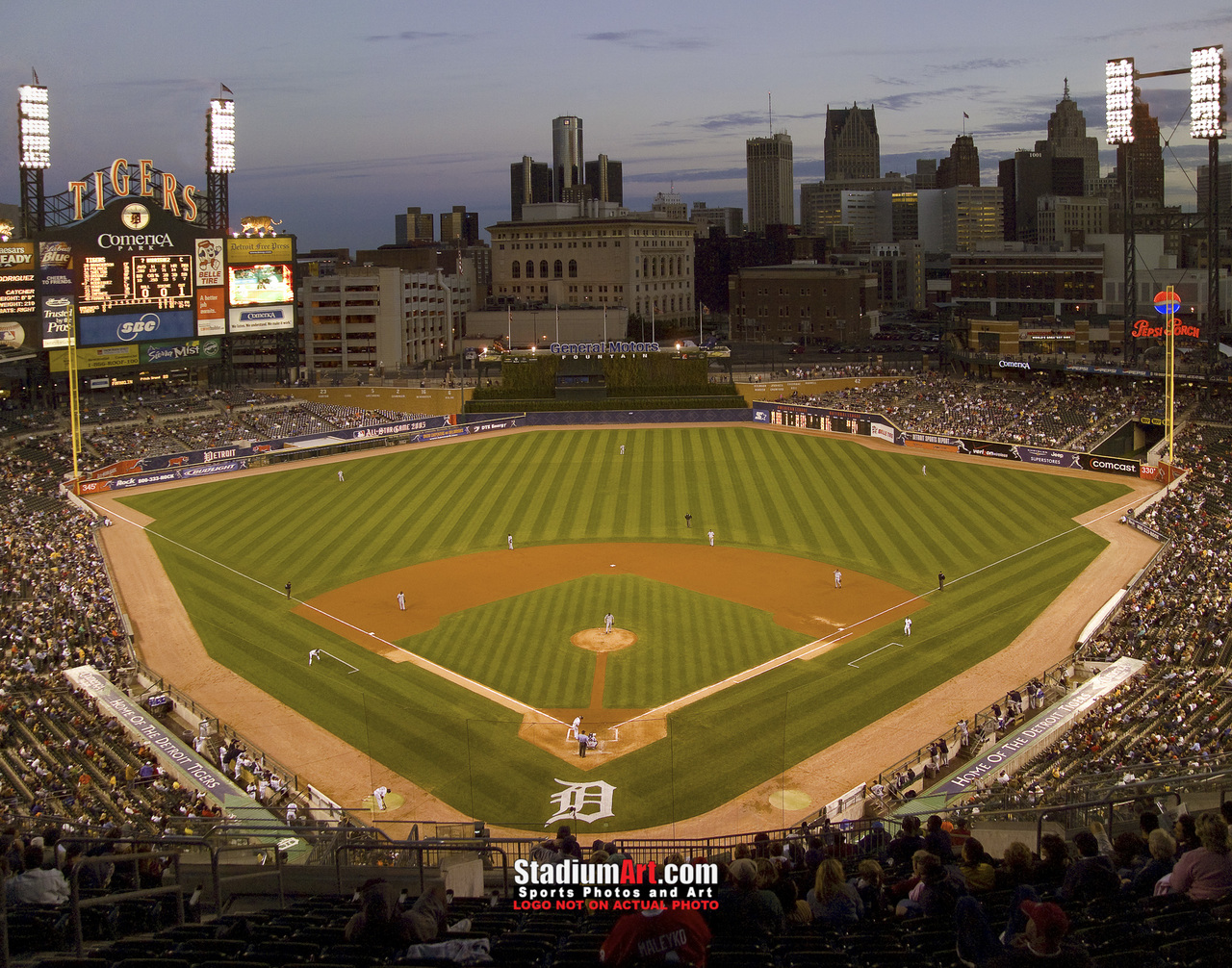 Detroit Tigers Comerica Park Baseball Stadium Ball Field Photo 8x10 to  48x36 01