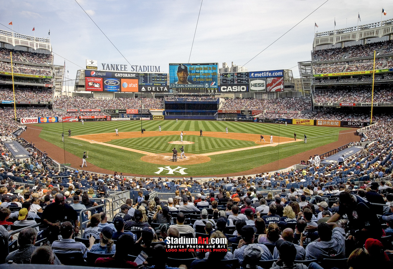 New York Yankees NY Yankee Stadium Baseball Field 8x10 to 48x36