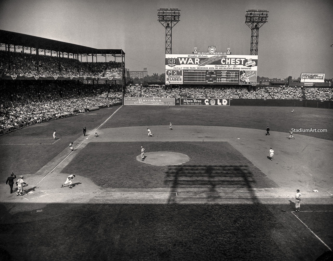 Busch Stadium St. Louis Cardinals Night Game Art Print