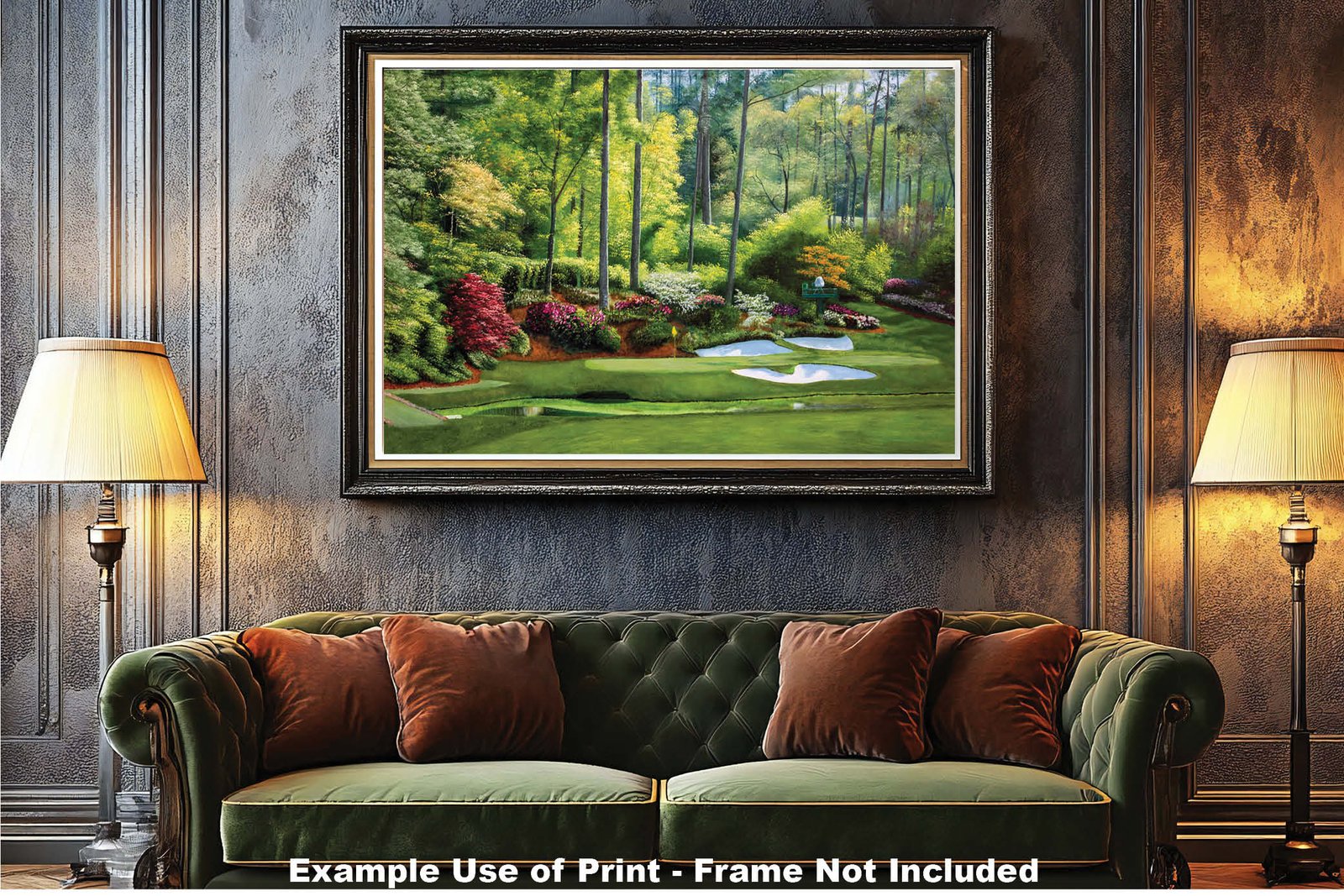 Augusta National Golf Club Hole 12 Golden Bell Masters Tournament golf  course oil painting art print 2550 8x10-40x60in