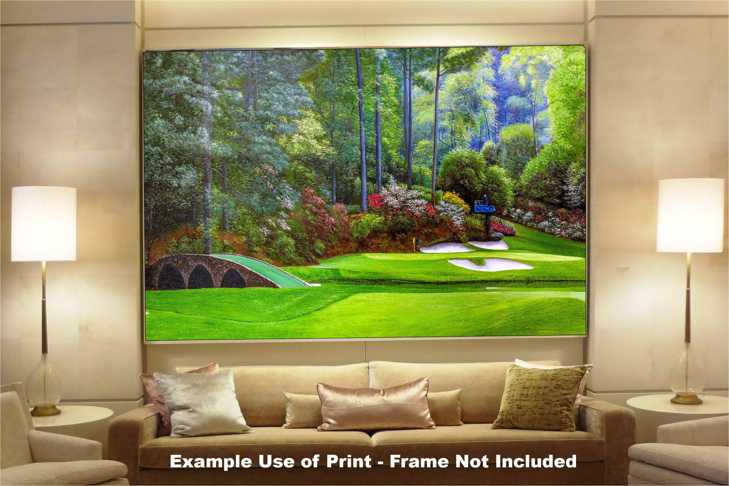 Augusta National Golf Club Masters Tournament Hole 12 Golden Bell golf  course oil painting art print 2520