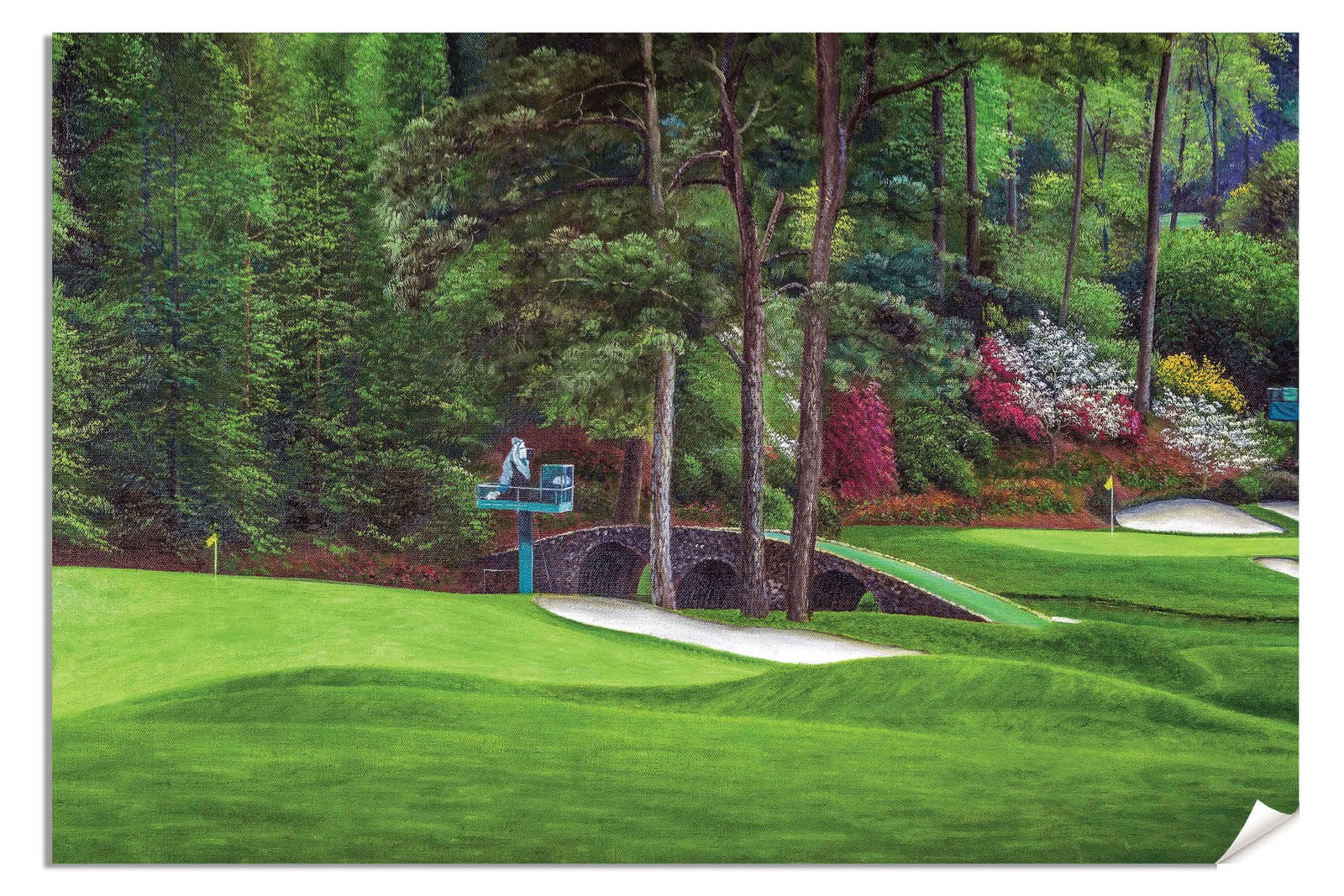 Augusta National Golf Club Masters Tournament Hole 11 White Dogwood Hole 12 Golden Bell Amen Corner golf course oil painting art print 2520