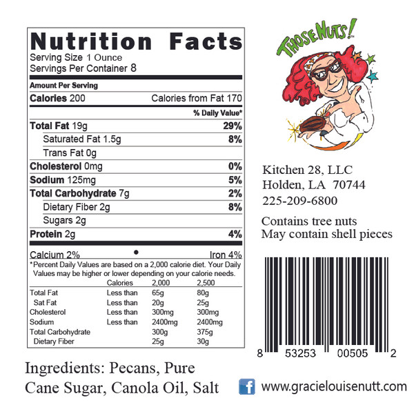 Eight Ounce Bag of Glazed Pecans