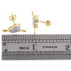 10K Yellow Gold Diamond Hear Bow & Arrow Studs 13.50mm Mens Pave Earrings 1/5 CT