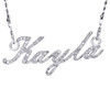 10K White Gold Genuine Diamond KAYLA Name Necklace Pendant 1.85mm Rope Chain 22"