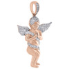 10K Rose Gold Genuine Round Diamond Praying Angel Wings Pendant Charm 0.46 Ct. 10K Rose Gold Genuine Round Diamond Praying Angel Wings Pendant Charm 0.46 Ct.