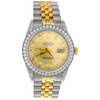 Rolex Datejust 16013 orologio con diamanti 18 carati bicolore/acciaio 36 mm quadrante champagne 5 ct