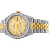 Reloj Rolex Datejust 16013 con diamantes 18k bicolor / acero 36 mm esfera color champán 5 ct