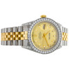 Rolex Datejust 16013 orologio con diamanti 18 carati bicolore/acciaio 36 mm quadrante champagne 5 ct