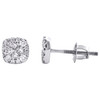 14K White Gold Princess Round Diamond Soleil Cluster Stud 5.75mm Earrings 1/4 CT