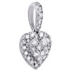 14K White Gold Genuine Round Diamond Heart Pendant 0.60" Halo Tier Charm 1/3 CT.