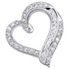 14K White Gold Round Diamond Heart Pendant 0.95" Channel Set Slide Charm 1 CT.