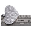 14K White Gold Round Cut Diamond Puff Heart Pendant 1.20" Domed Pave Charm 3 CT.