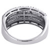 10K White Gold Tapered Baguette & Round Cut Diamond Wedding Band 8mm Ring 1 CT.