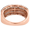 10K Rose Gold Tapered Baguette & Round Brown Diamond Wedding Band 8mm Ring 1 CT.