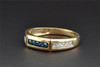 Blue Diamond Wedding Band 14K Yellow Gold Round Cut Mens Ring 0.26 Ct