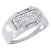 10K Yellow Gold Mens Round Pave Diamond Square Fashion Pinky Ring Band 0.26 Ct.