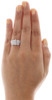 Diamond Bridal Set Ladies 10K White Gold Square Engagement Wedding Ring 0.35 Tcw