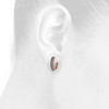 10K Rose Gold Round & Baguette Brown Diamond Tier Hoop/Huggie Earrings 1/2 CT.