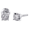 10K White Gold Round Diamond 4 Prong Stud 3.75mm Miracle Set Earrings 0.15 CT.