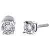 10K White Gold Round Cut Diamond 4 Prong Stud 4.25mm Miracle Set Earrings 1/4 CT