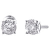 10K White Gold Round Diamond 4 Prong Stud 4.75mm Miracle Set Earrings 1/3 CT.