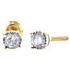 10K Yellow Gold Miracle Set Round Diamond 4 Prong Stud 3.75mm Earrings 0.15 CT.