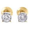 10K Yellow Gold Miracle Set Round Diamond 4 Prong Stud 3.75mm Earrings 0.15 CT.