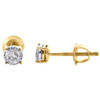 10K Yellow Gold Miracle Set Round Diamond 4 Prong Stud 3.75mm Earrings 0.15 CT.