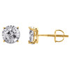 10K Yellow Gold Miracle Set Round Diamond 4 Prong Stud 6mm Circle Earring 1/2 CT