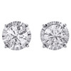 10K White Gold Round Diamond 4 Prong Stud 6.50mm Miracle Set Earrings 3/4 CT.
