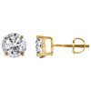 10K Yellow Gold Miracle Set Round Diamond 4 Prong Stud 6.50mm Earrings 3/4 CT.