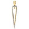 10K Yellow Gold Diamond Elongated Cut Out Heart Pendant 1.85" Charm 0.20 CT