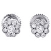 14K White Gold Round Diamond Flower Solitaire Halo Stud 5.50mm Earrings 1/4 CT.