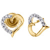 10K Yellow Gold Genuine Round Diamond Love & Heart Studs 9.50mm Earrings 1/10 CT