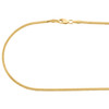 10K Yellow Gold 1.60mm Hollow Franco Chain 3D Square Box Necklae 16 - 30 Inches