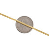 10K Yellow Gold 1.90mm Hollow Franco Chain 3D Square Box Necklae 18 - 30 Inches