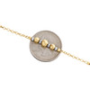 14 Karat mehrfarbiges Gold, 5 mm, ausgefallenes Statement-Armband mit Perlen und Kabelgliedern im Mondschliff, 20 cm